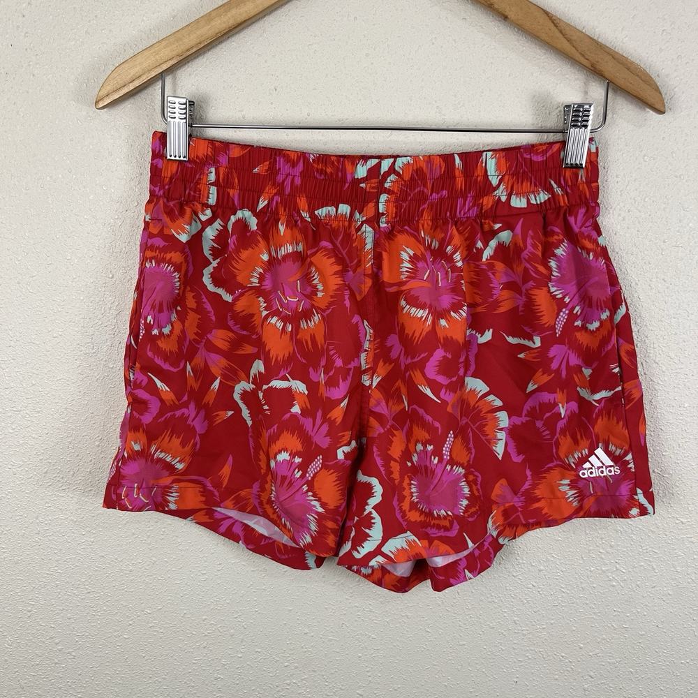 Adidas X Farm Rio Pink Floral 3” Athletic Shorts Womens S Small - Picture 3 of 6